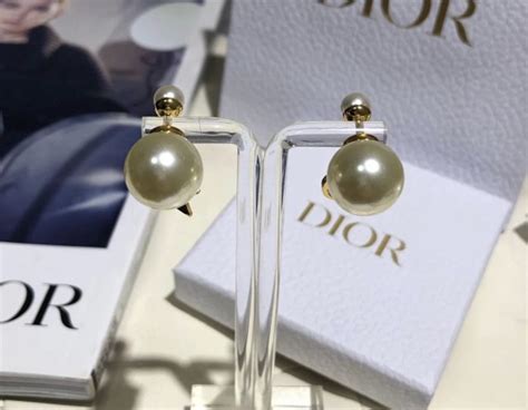 dior double pearl earrings